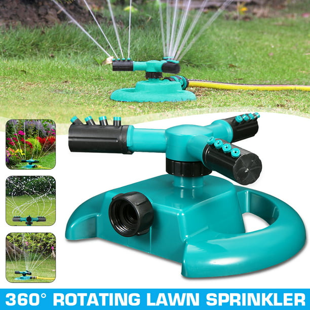 Ground Backyard Rotating 5-in-1 Lawn Sprinkler with 360-Degree Rotation 20 Nozzles Kids 5 Arms Large Coverage Area Household Automatic Irrigation System for Plants Sprinklers for Yard Garden 